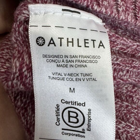 Athleta Womens Vital Wool Cashmere Tunic V-Neck Sweater Size M Capsule Preppy - Picture 6 of 8